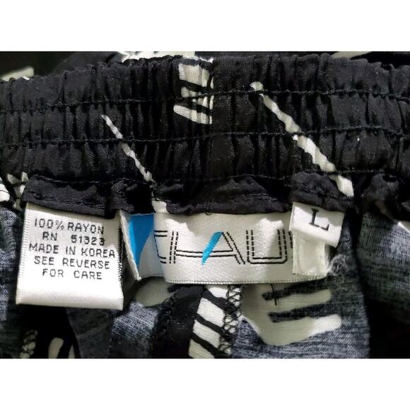 Vintage Chaus LG Black White Elastic Waist Lounge Leisurewear Lightweight Pants - Picture 7 of 8